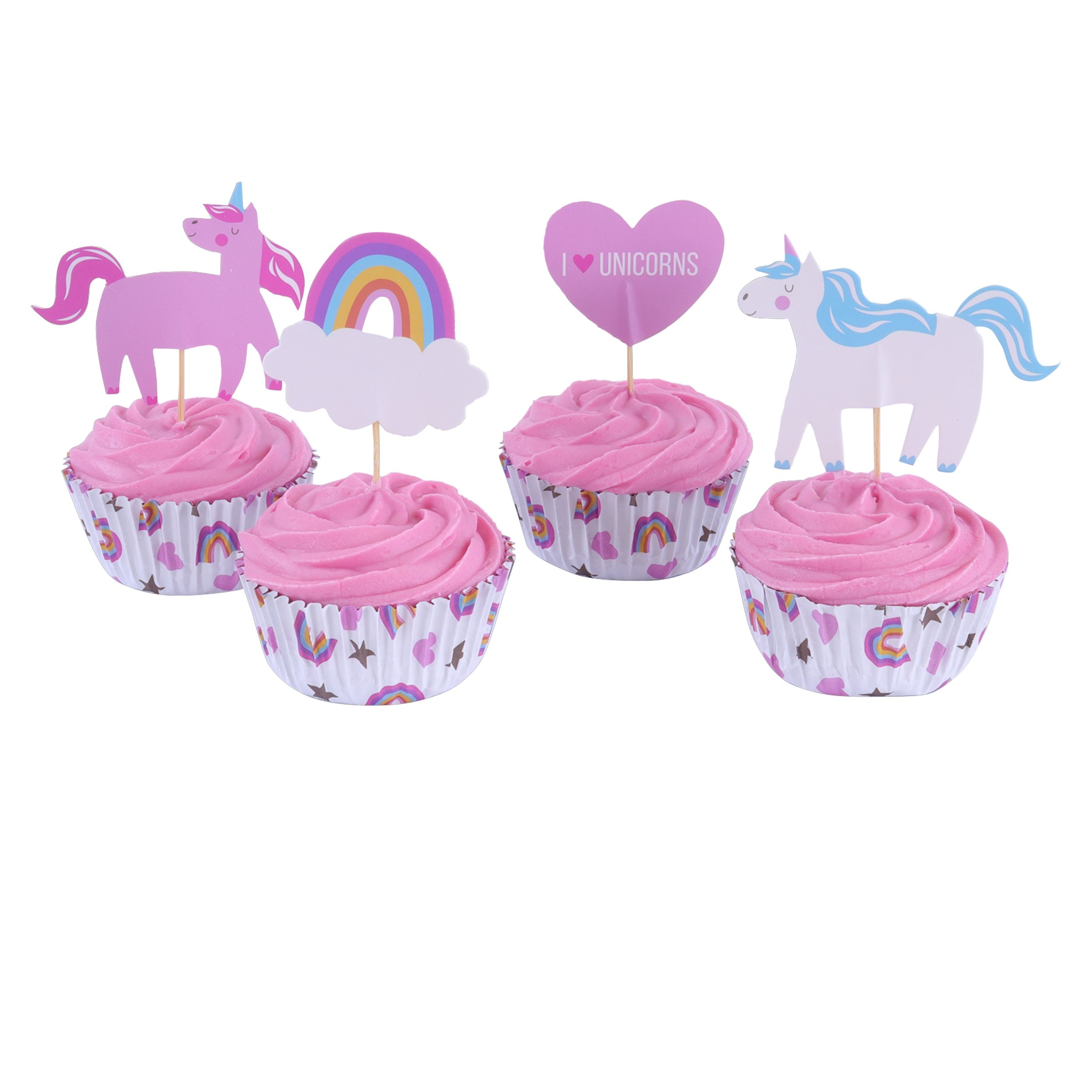 Cupcake sett -Enhjørning- pk/24