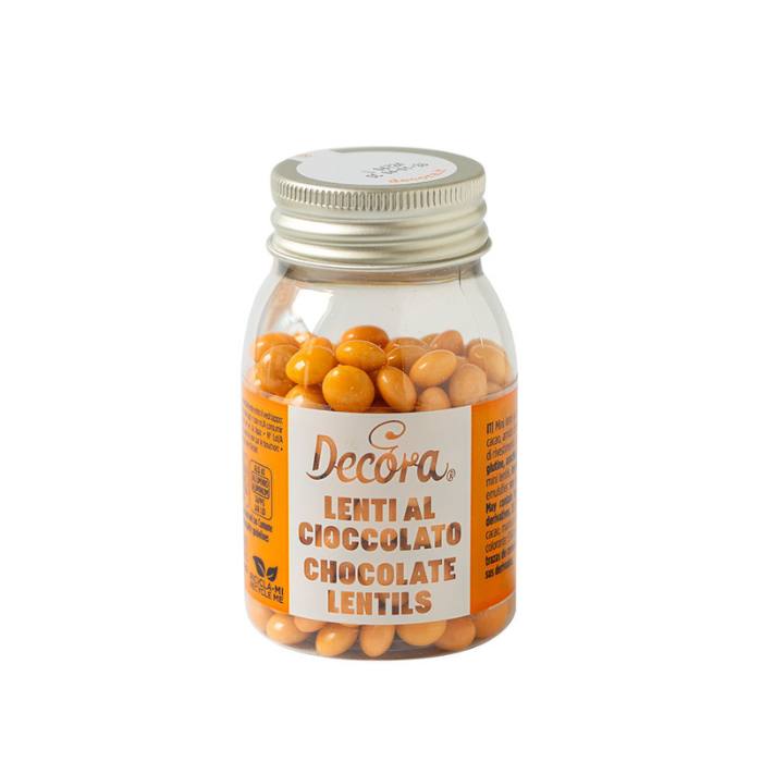 Decora Sjokoladelinser -Oransje- 10mm, 80g