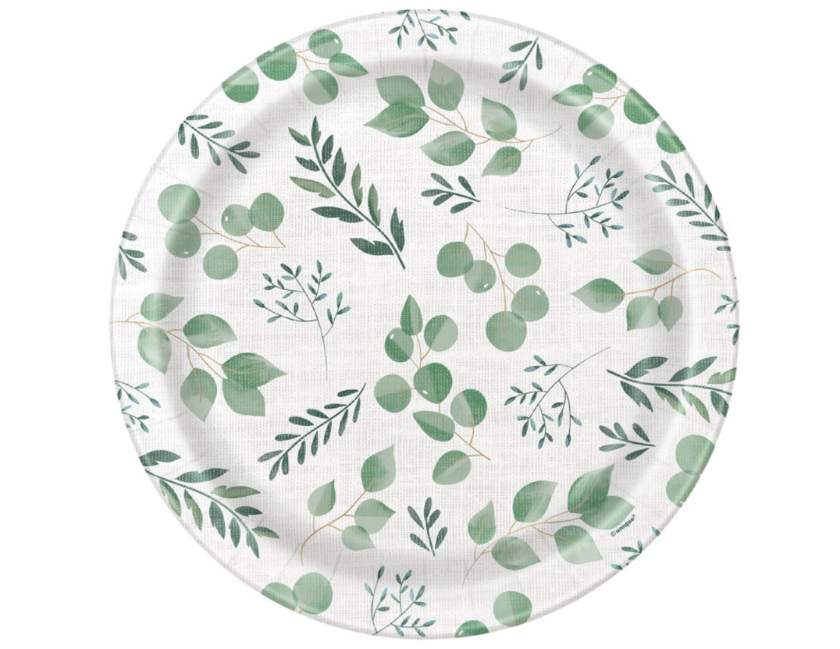 papptallerken botanisk blad mønster