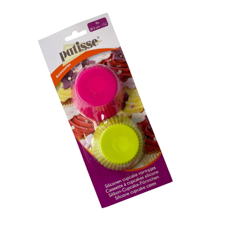 Silikon muffinsformer grønn og rosa