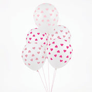 Ballonger hvite -Hjerter- pk/5