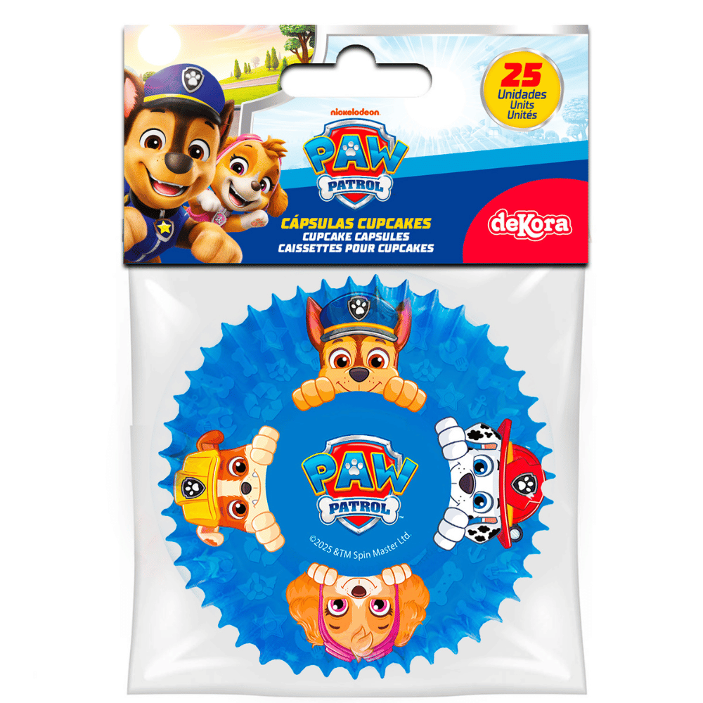 Paw Patrol cupcake former med Chase politihund motiv diameter 5 cm