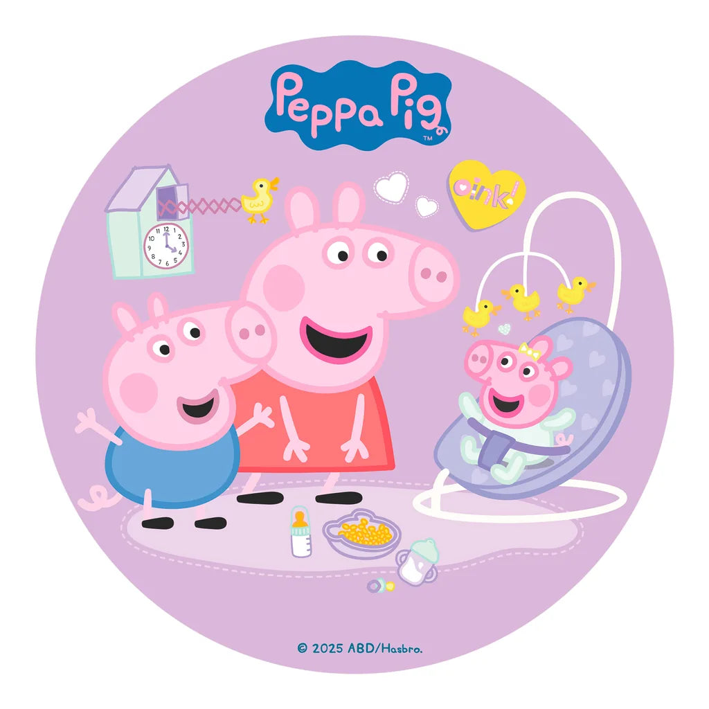 Peppa Gris kakebilde New Baby Ø20 cm