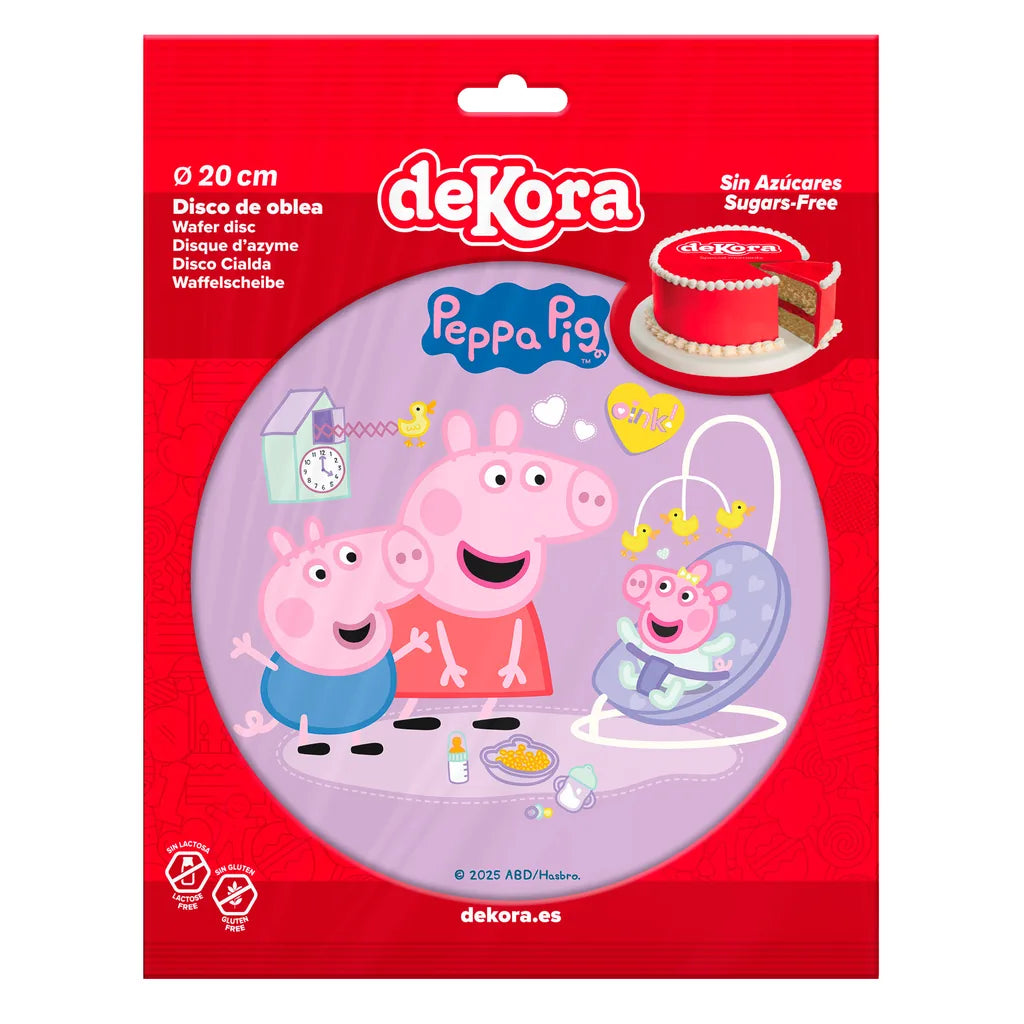 Peppa Gris kakebilde i wafer, Ø20 cm