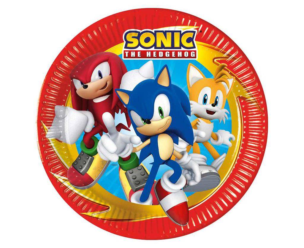 Papptallerken -Sonic- 23cm, 8stk
