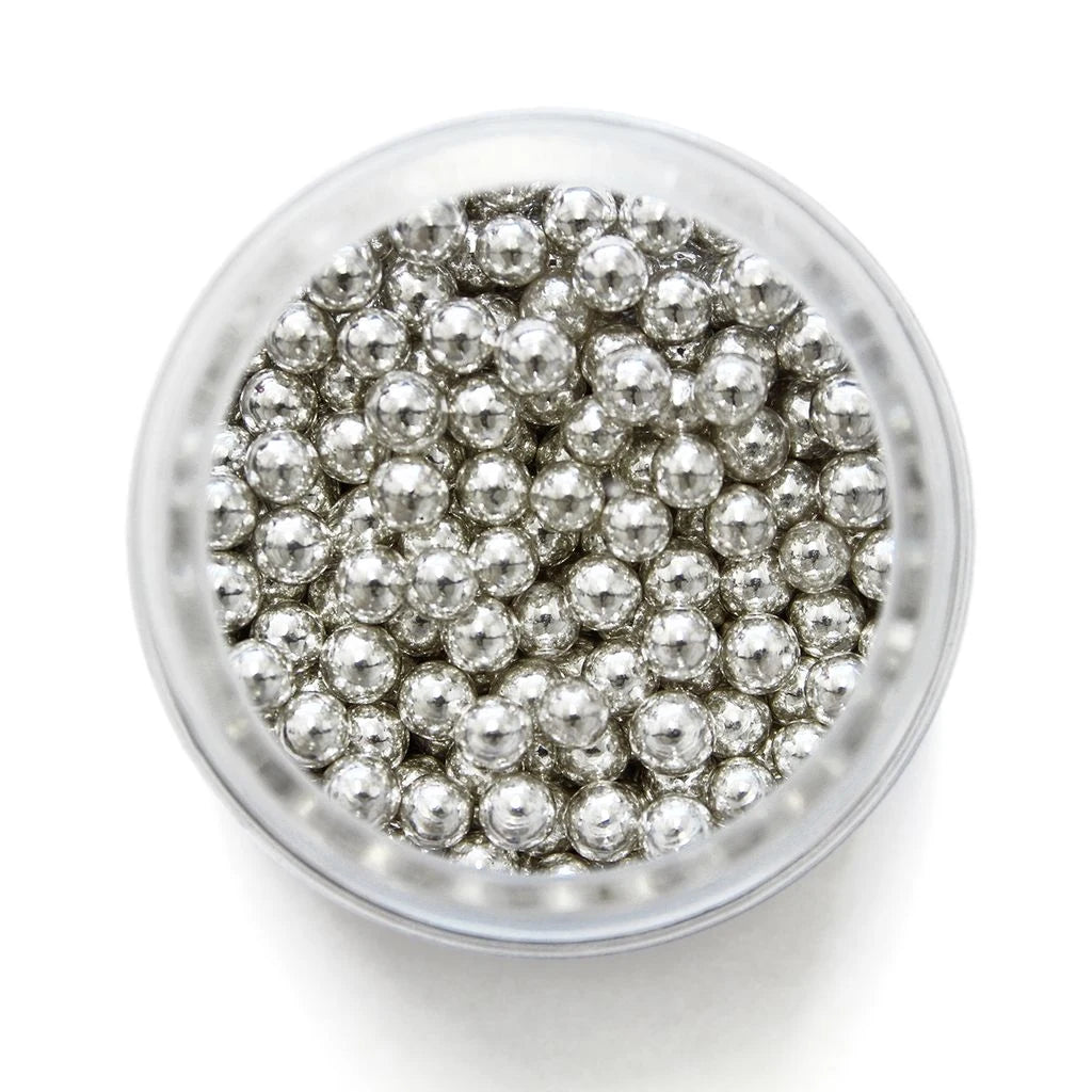 PME Silver Sugar Pearls SPS951 – glassbeholder åpnet med synlige sølvperler