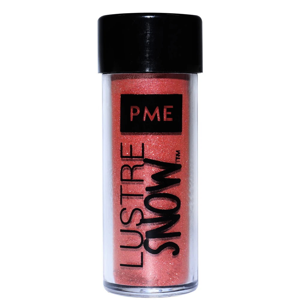PME Lustre Snow rødt glanspulver i flaske, 10 g