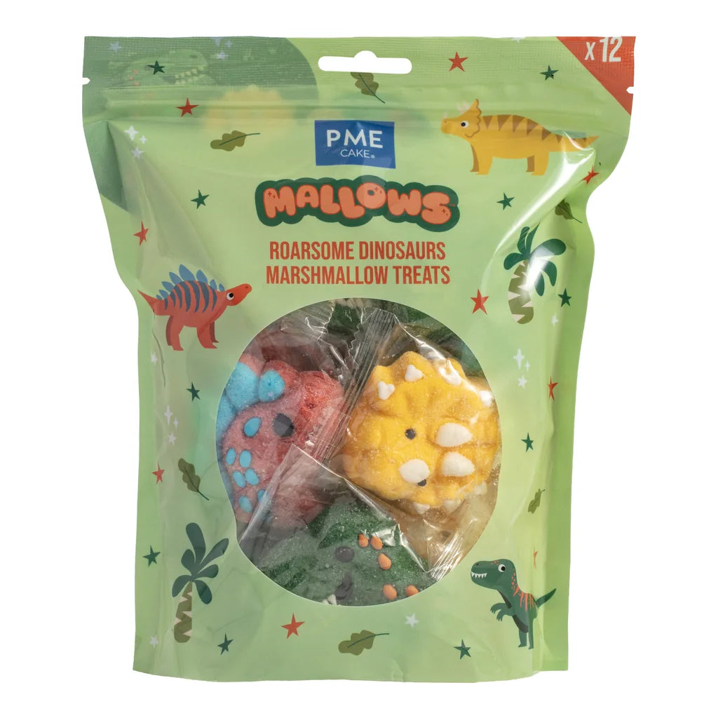PME Marshmallow-godteri Dinosaurer, 12 stk/180g
