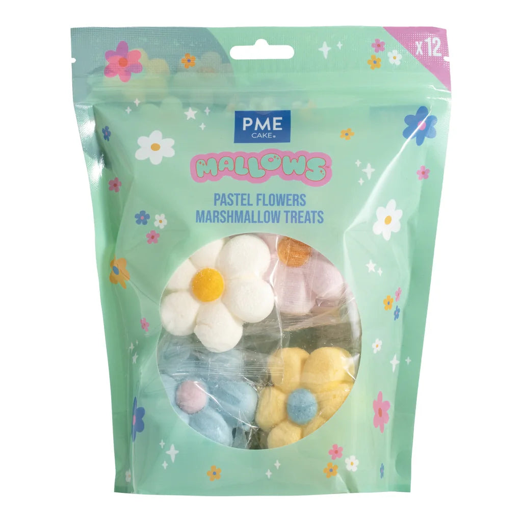 PME Marshmallow-godteri Pastellblomster, 12 stk/180g