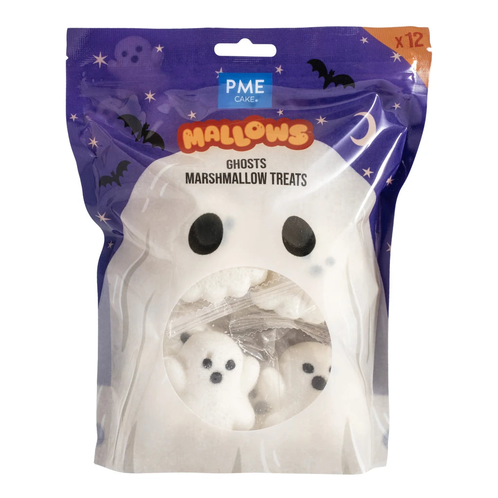 PME marshmallow-spøkelser til Halloween, pakke med 12 stk og 180 g