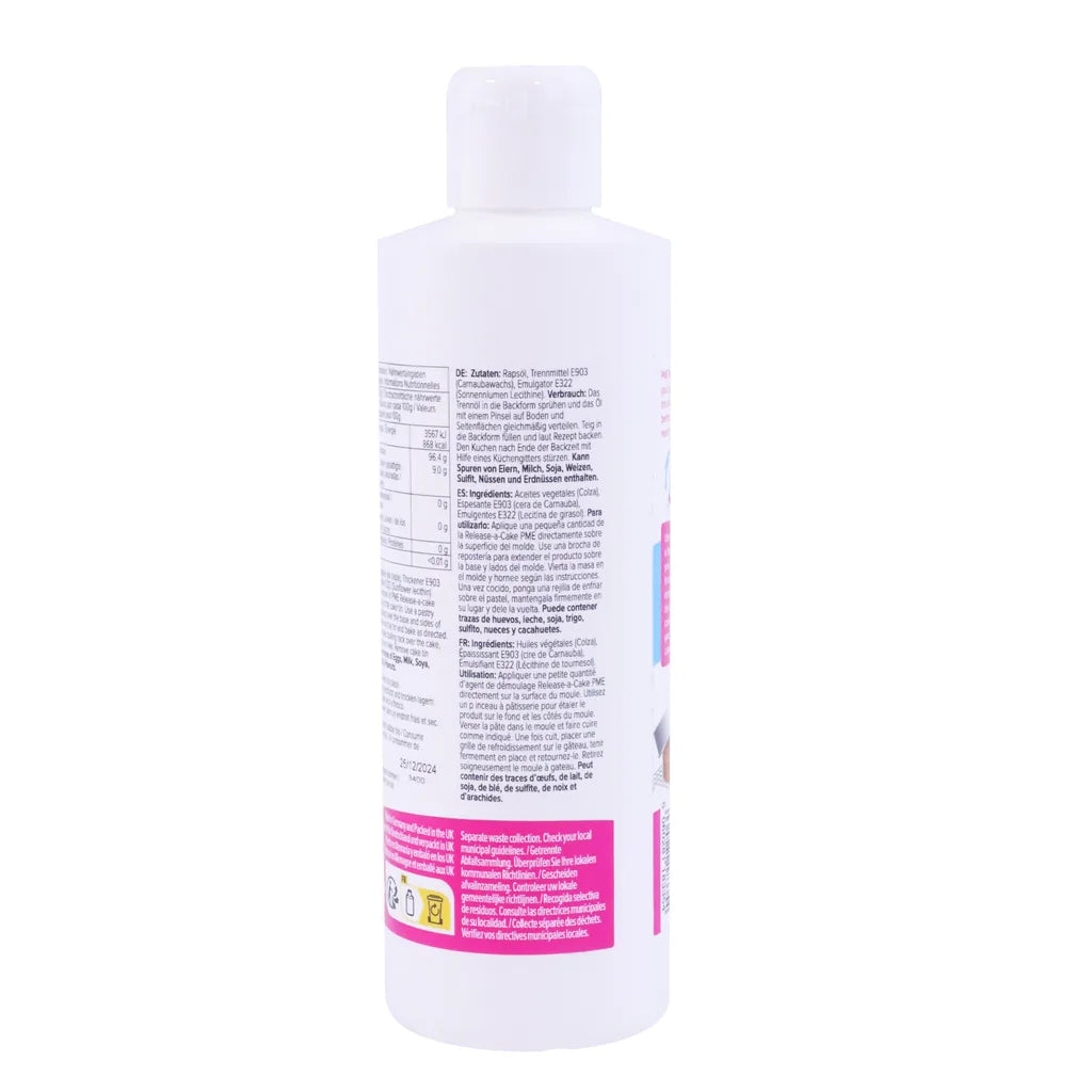 PME Release-a-Cake formfett ingredienser og oppbevaring