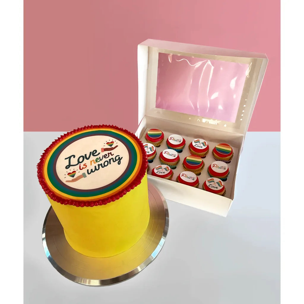 Produktpakke Pride -Kakebilde og cupcakesbilde-