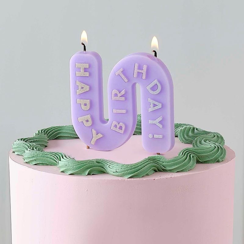 Happy birthday bølge kakelys