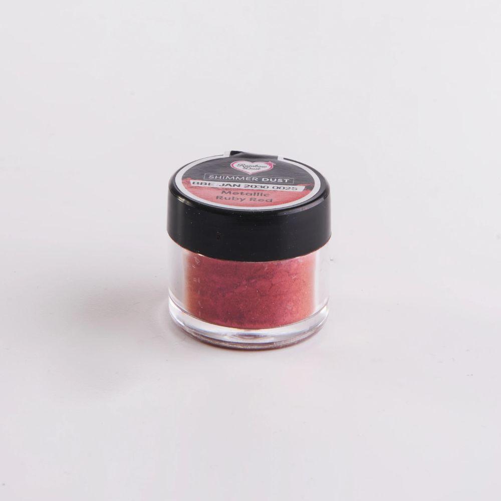 Spiselig shimmer i fargen ruby red fra Rainbow dust