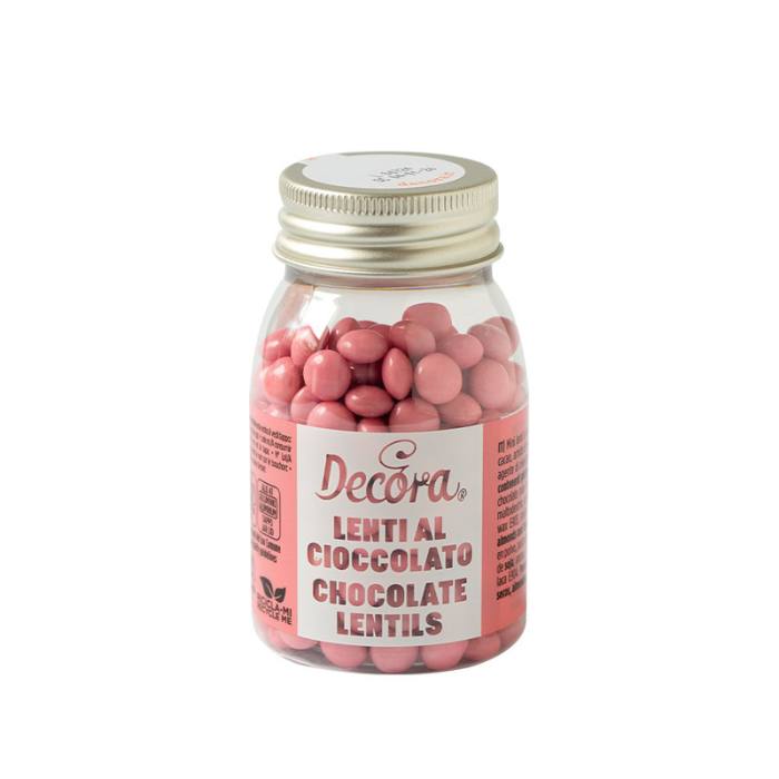 Decora Sjokoladelinser -Rosa- 10mm, 80g