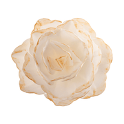 Spiselig rose i hvitt og gull rispapir, 12 cm - elegant kakedekorasjon fra Dekora