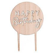 rund kaketopp happy birthday i tre