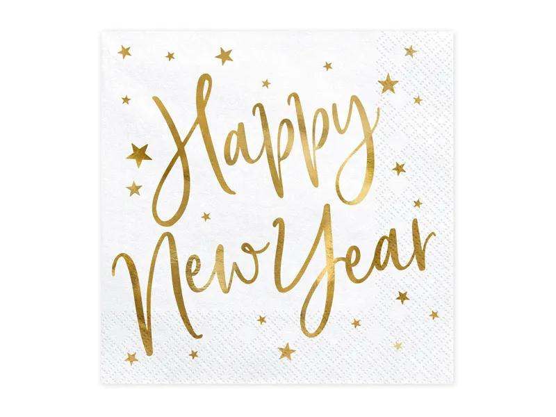 servietter happy new year i gull