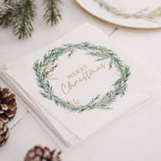 servietter til jul med kristtorn krans