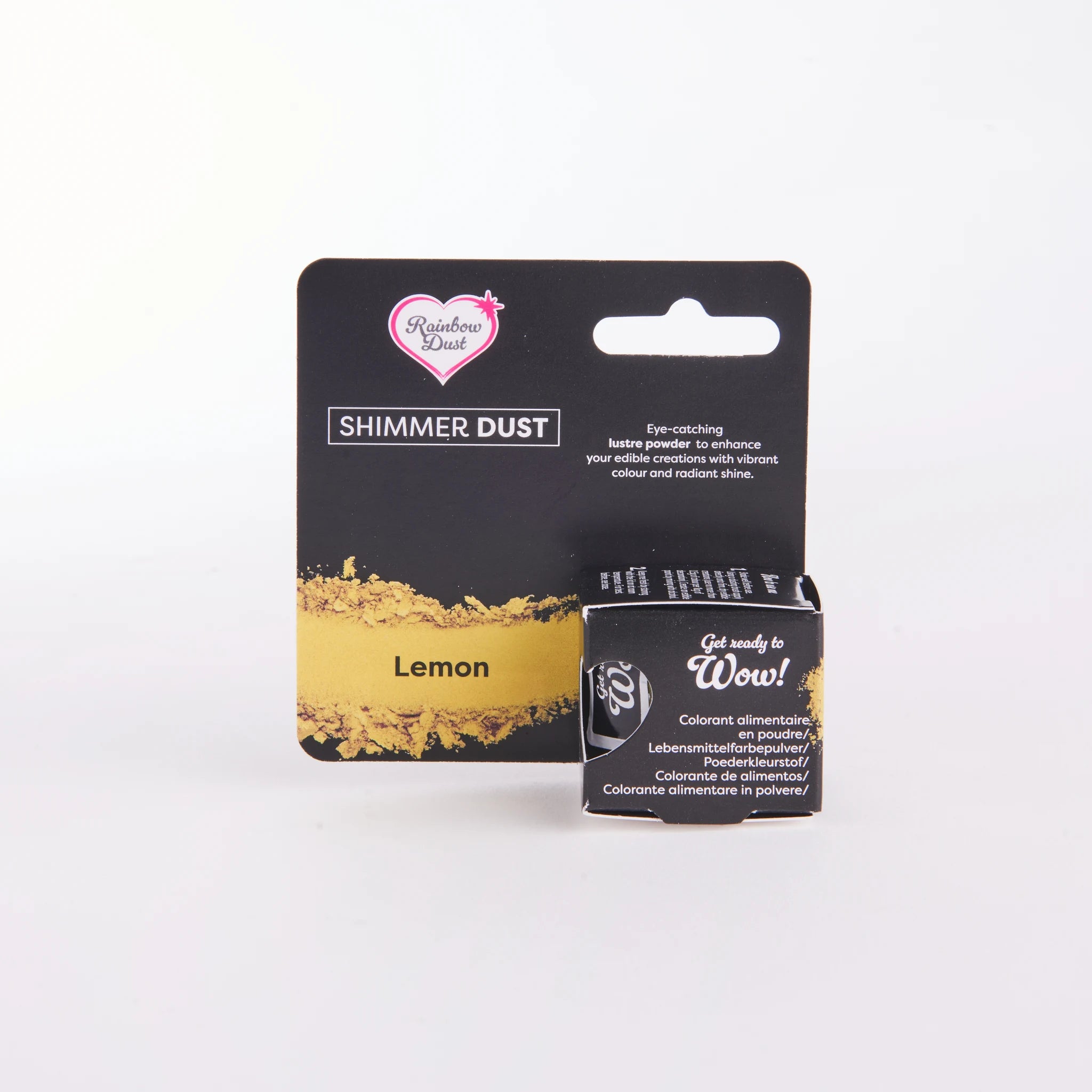 Rainbow Dust Shimmer Dust Lemon sitrongult lustrepulver 3g – forside av emballasje