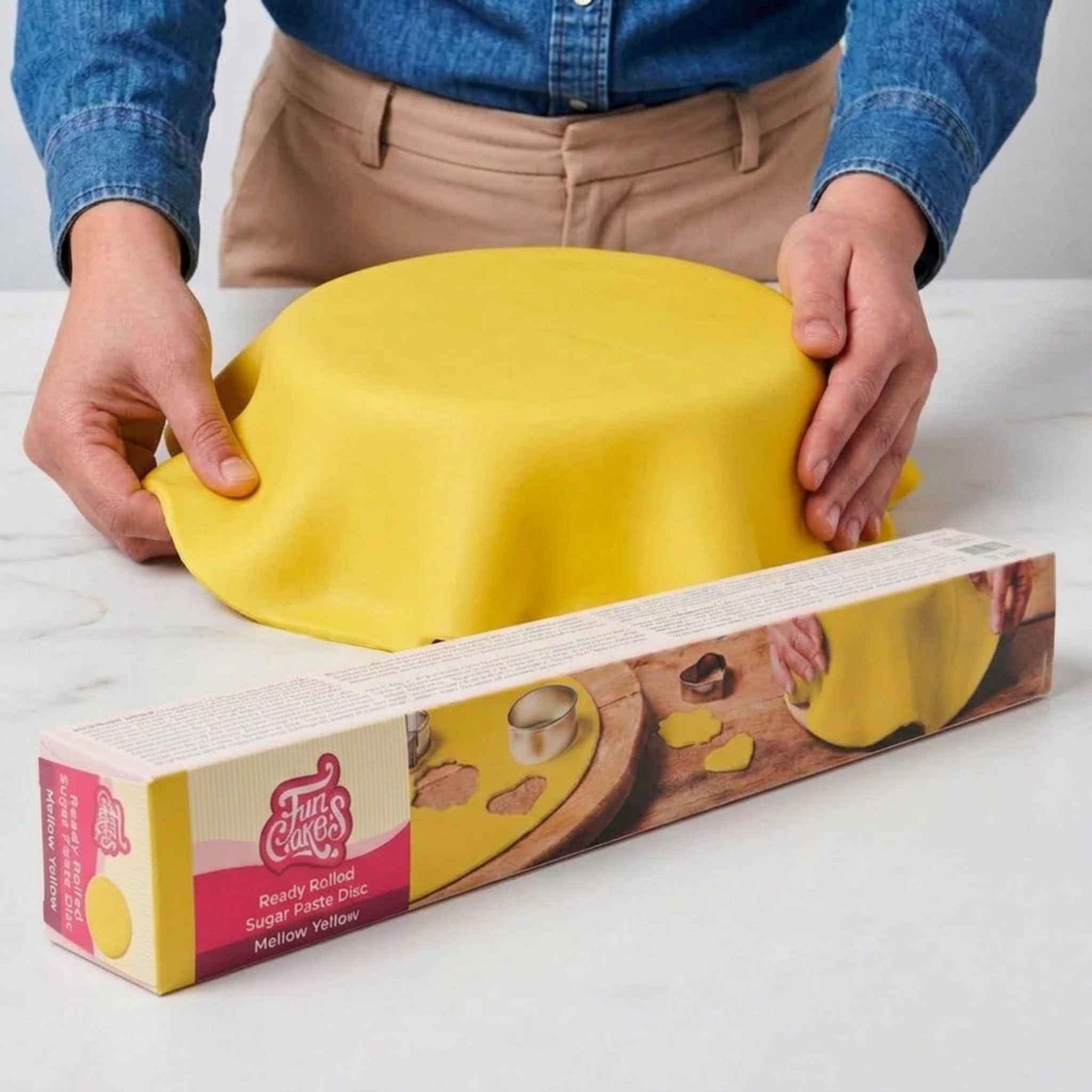 FunCakes Fondantlokk Gul fondant