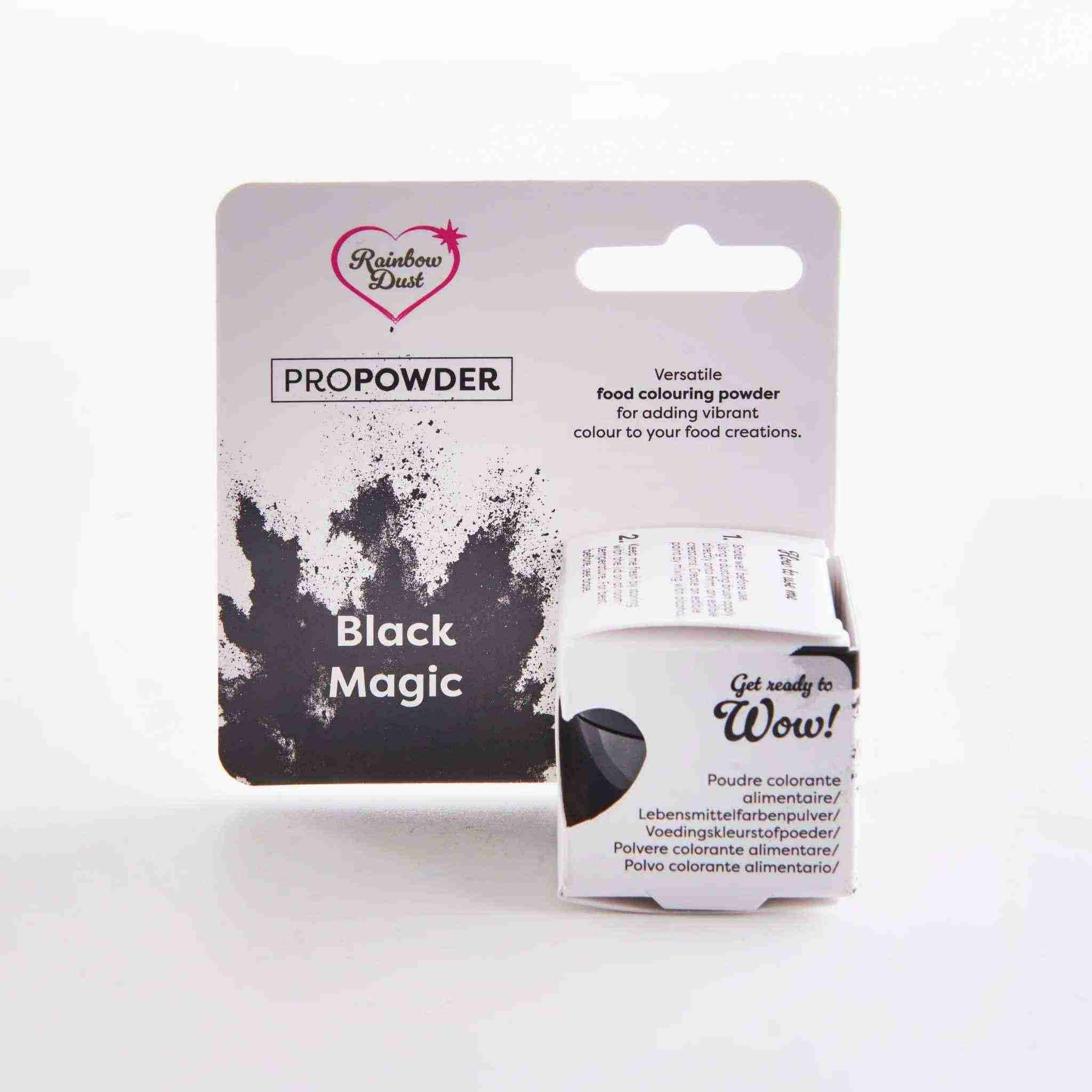 ProPowder Black Magic, svart matfarge i pulver fra Rainbow Dust