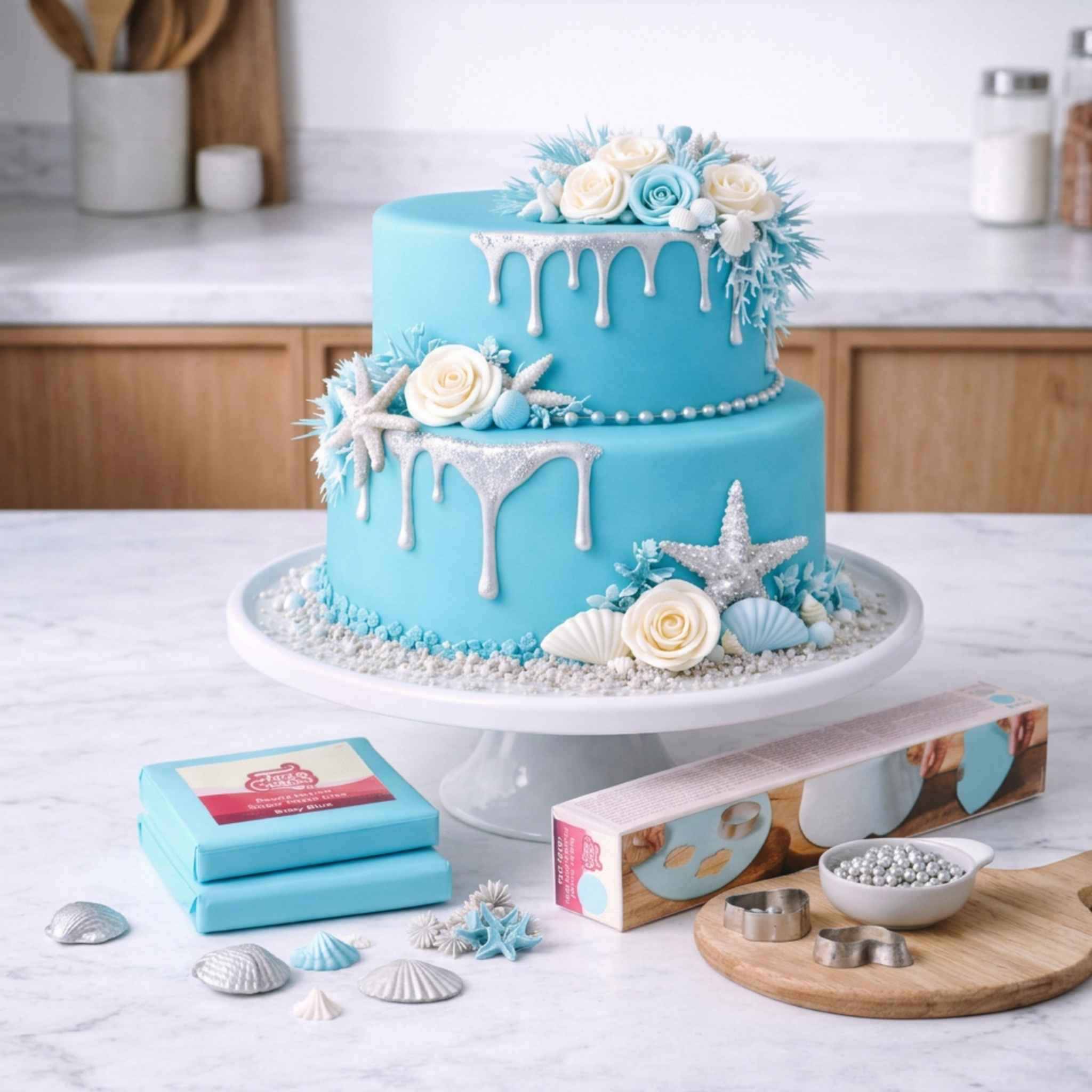FunCakes Fondantlokk Babyblå fondant