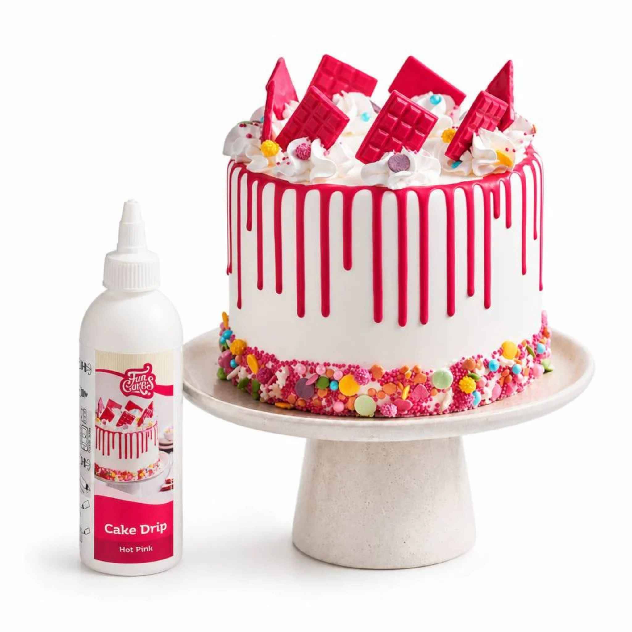 FunCakes Cake Drip -Mørk rosa- 180g