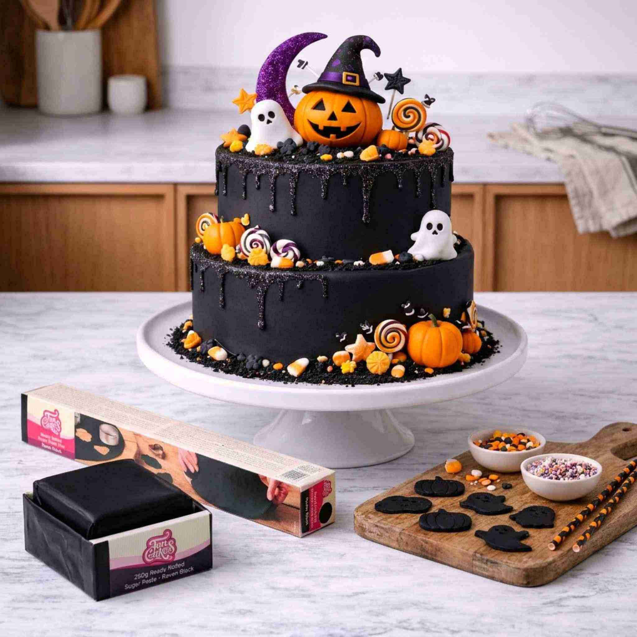 FunCakes Fondantlokk Svart fondant