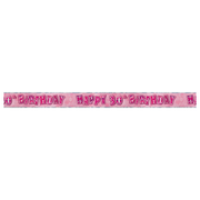 Banner, rosa metallic "30th"