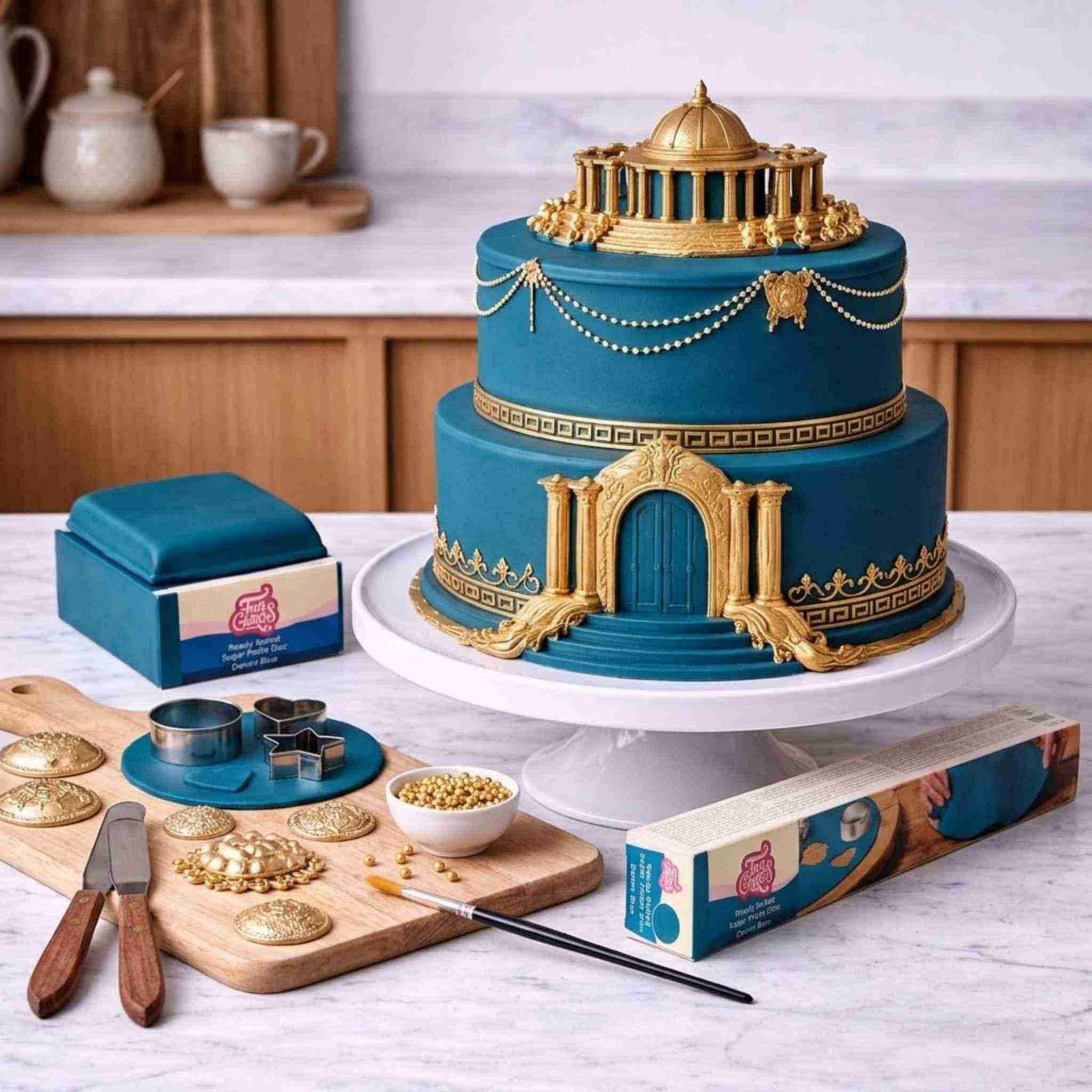 FunCakes Fondantlokk Jeansblå fondant
