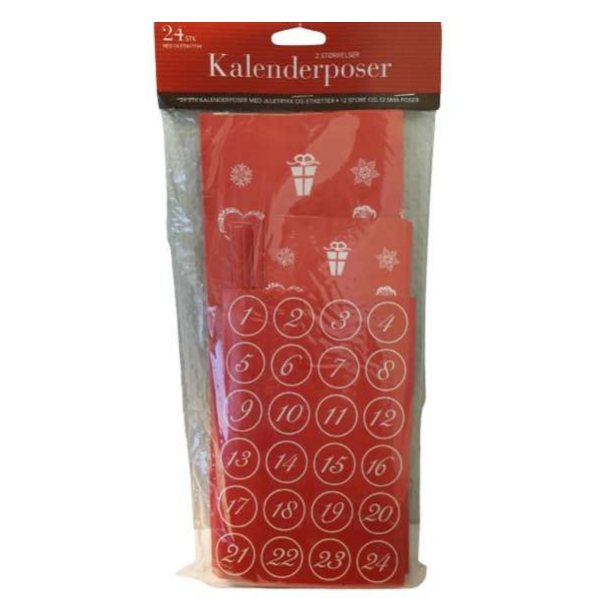 Kalenderposer og etiketter, 24/stk