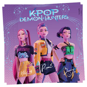  K-Pop Demon Hunters servietter med Rumi, Mira og Zoey i fargerikt lilla og neon design, 20 stykker