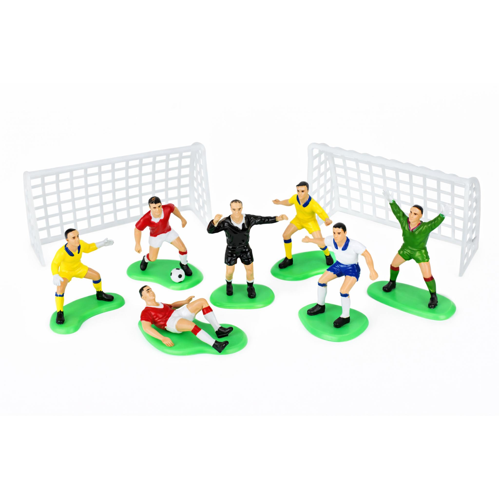 Kaketopper Fotball, spillere og mål til fotballkake, 9 deler