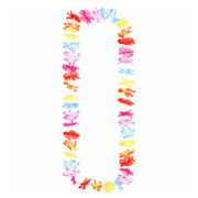 Hawaiikrans, flerfarget i duse farger Blomsterkrans eller hawaiikrans til å ha rundt halsen. Ypperlig til sommerfest, hawaiifest, hawaiibursdag mm