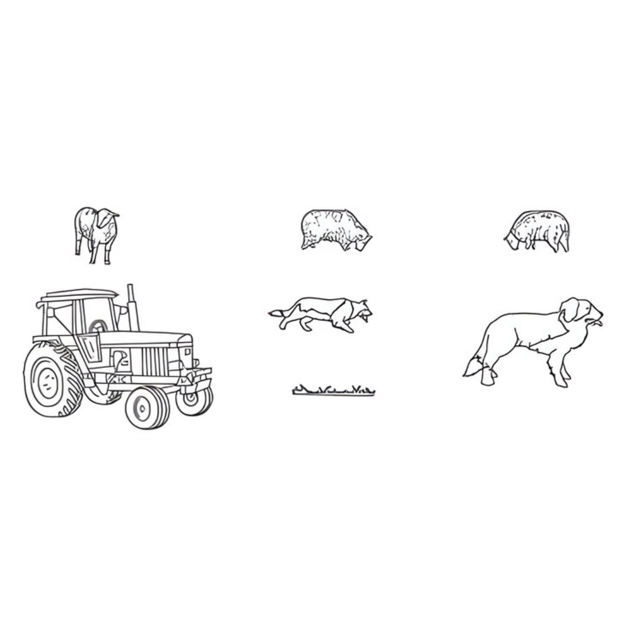 Patchwork utstikkere Traktor, sauer og hund