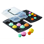 Muffinsbrett, 2stk og lokk