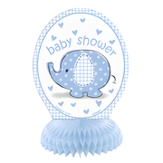 Babyshower blå borddekor "elefant" pk/4