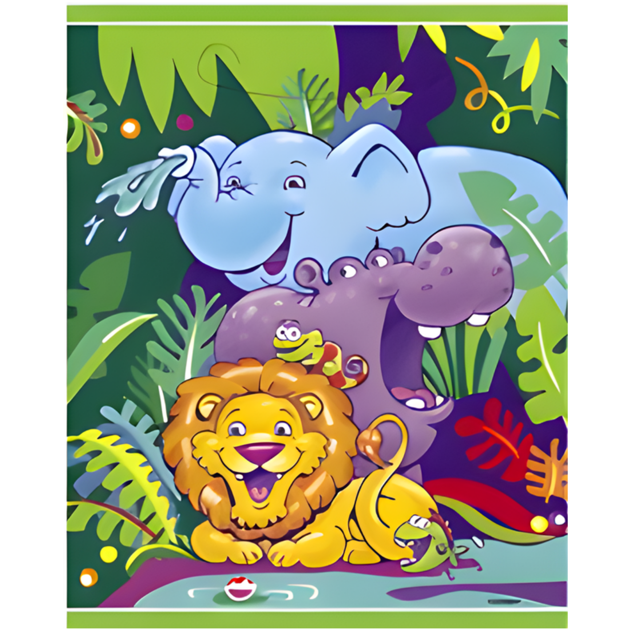 Godteposer "smiling safari" 8stk