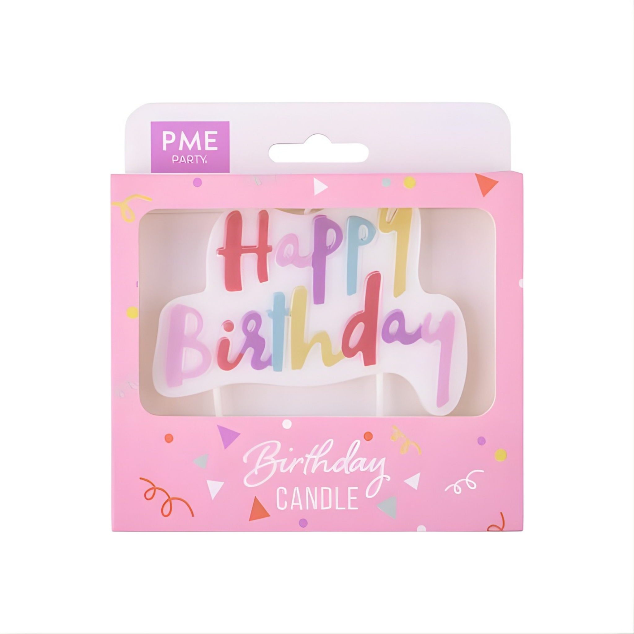 PME Happy birthday kakelys -Rosa pastell-