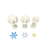 Miniutstikkere med stempel - Snøflak pk/3