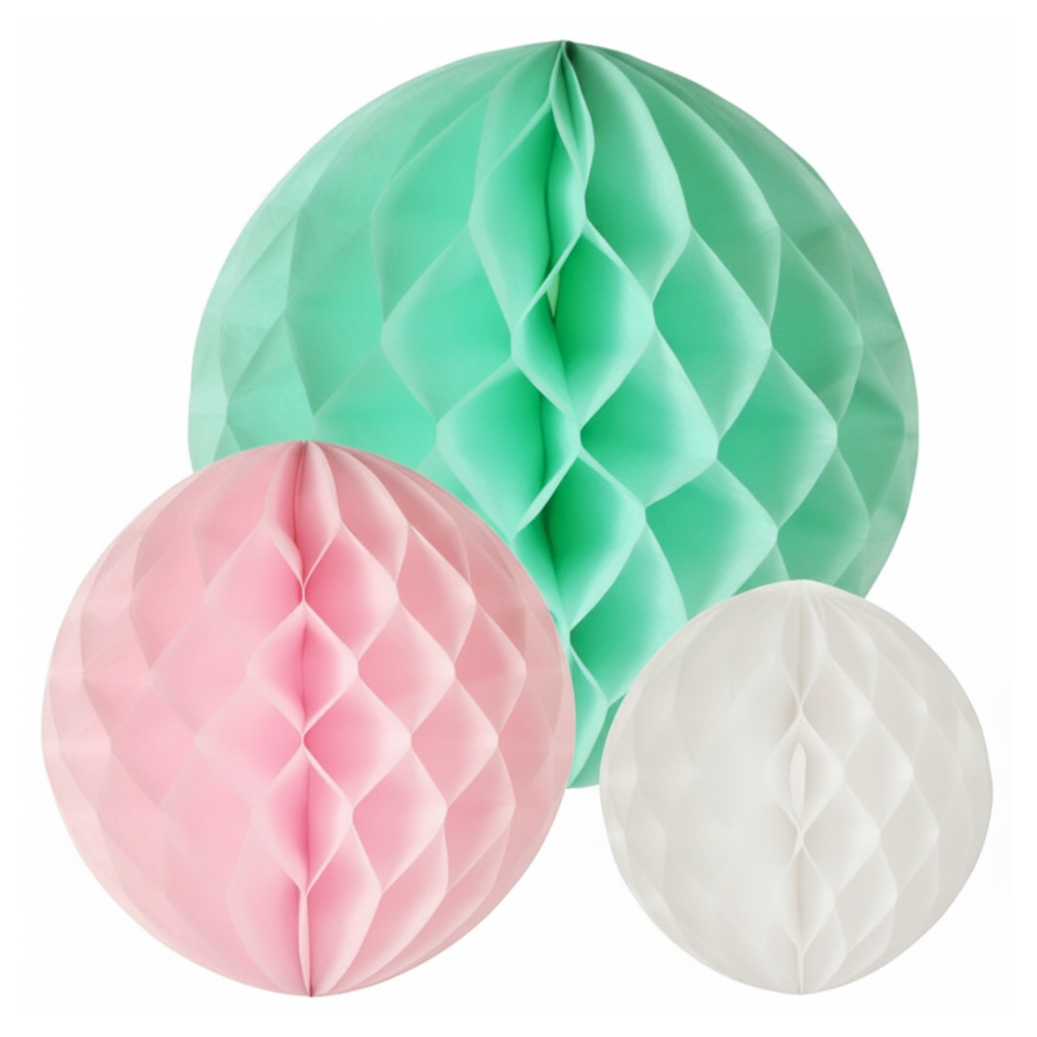 Dekorasjonskuler Hvit -20,25 og 35cm- 3 stk