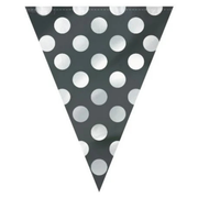 Vimpelrekke -Svart med prikker- 3,6m