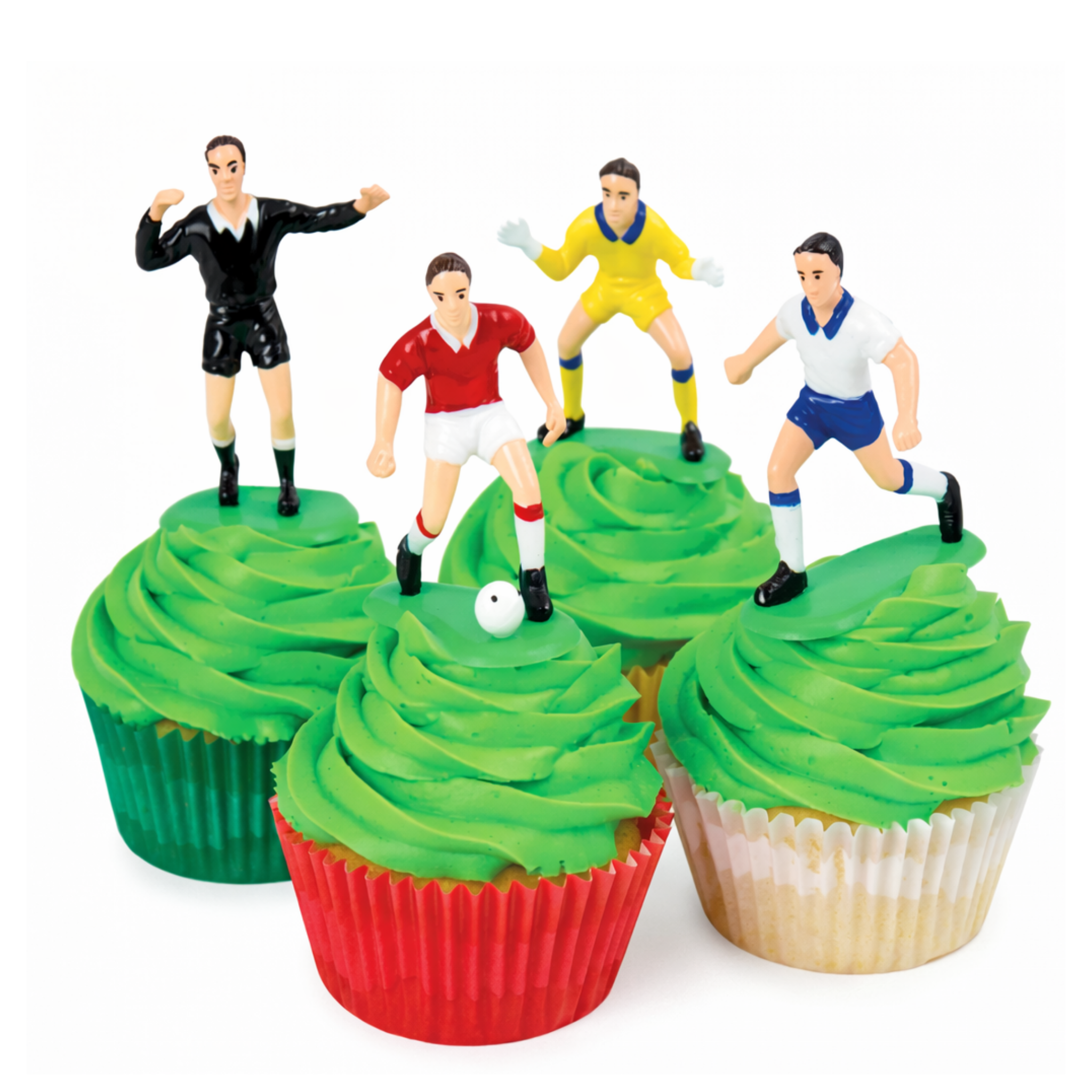 Kaketopper Fotball, spillere og mål til fotballkake, 9 deler