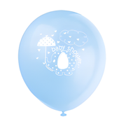 Babyshower elefanttrykk, gutt, 8 ballonger
