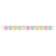 Pastell babyshower banner i papp