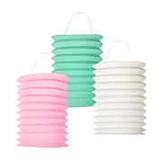Pastellfarget lanterne -Hvit- pk/2