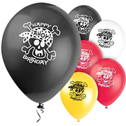 Pirate fun ballonger, 8 stk i farger med trykk