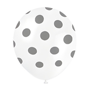 Hvite ballonger med sølvrundinger