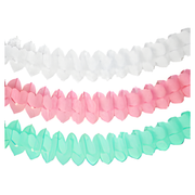 Girlander i papir -Hvit- 3,65m